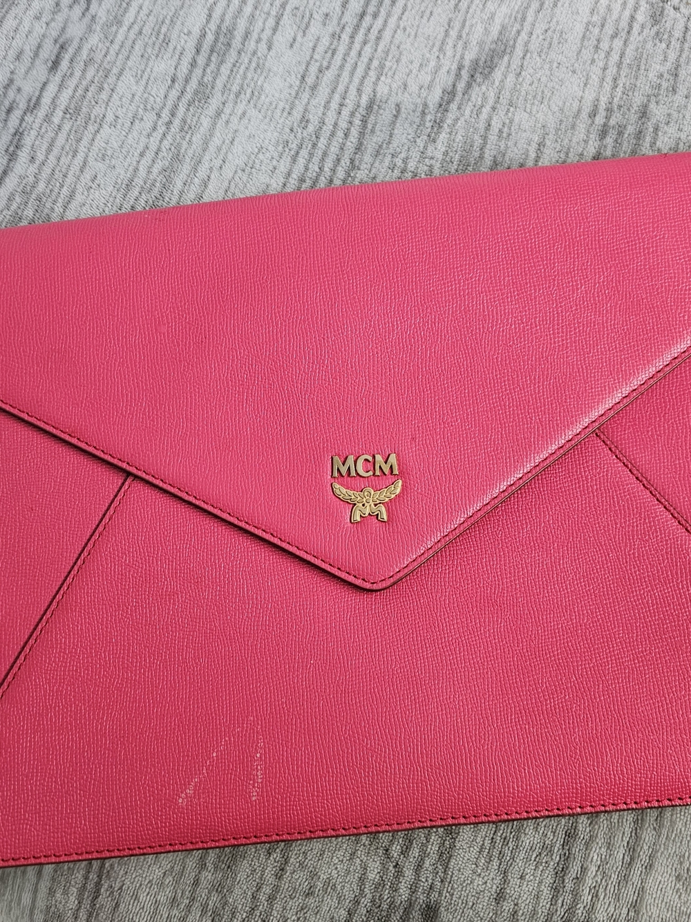 MCM Hot Pink Envelope Clutch